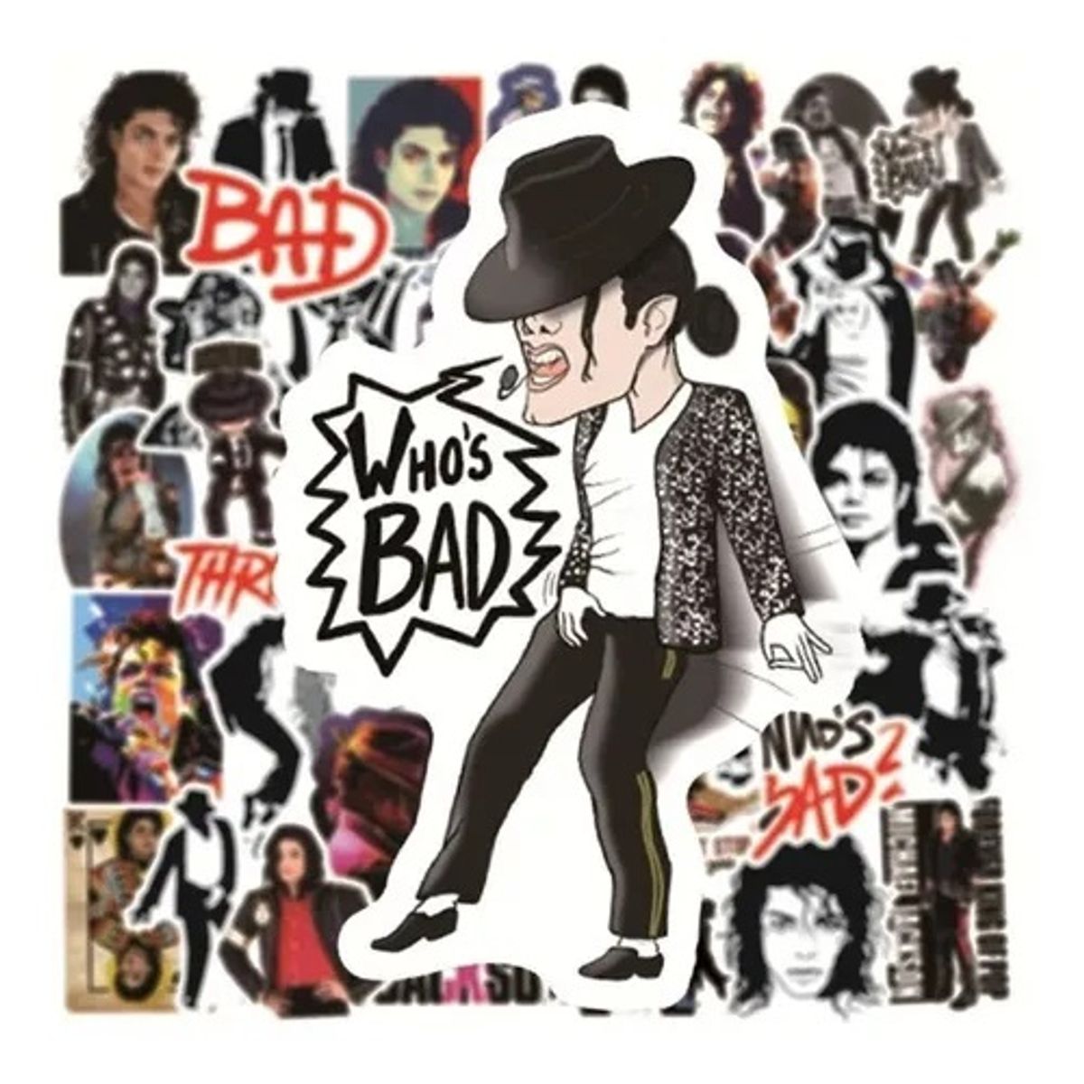 GARSIL - 50 Stickers Michael Jackson - Etiquetas Autoadhesivas