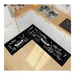 GENERICO - 2 Alfombras Cocina Pie De Cama Antideslizantes Entrada Baño