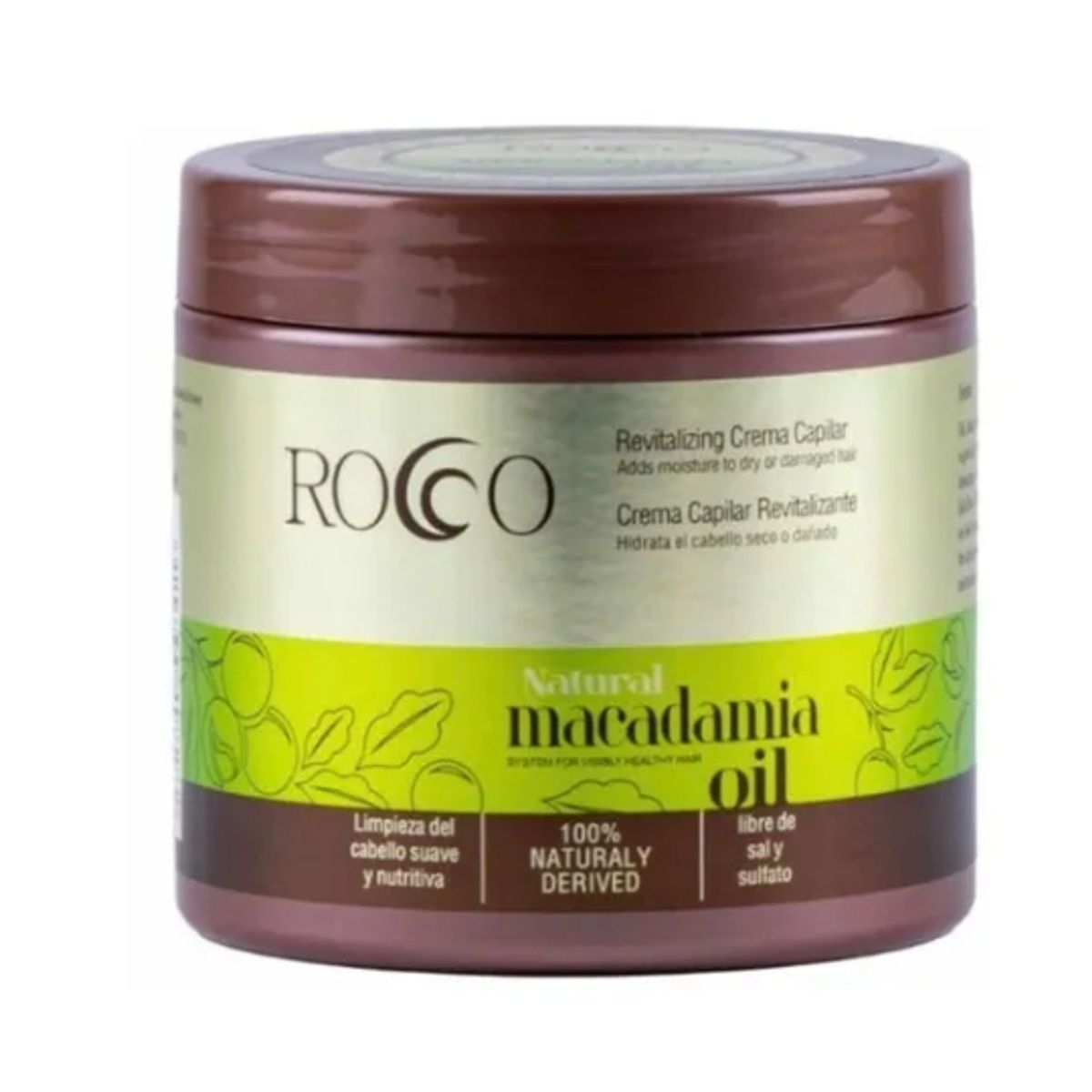 GENERICO - Crema Capilar Cabello Natural Macadamia Oil Rocco.-