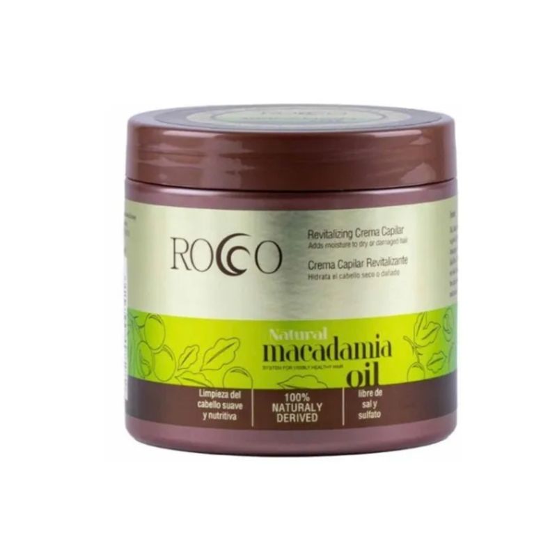 GENERICO - Crema Capilar Cabello Natural Macadamia Oil Rocco.-