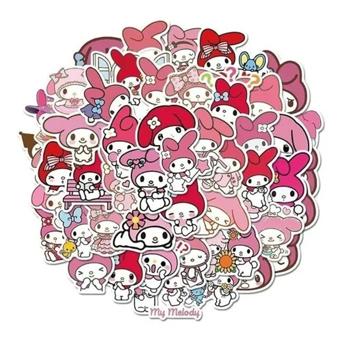 GARSIL - 50 Stickers My Melody - Etiquetas Autoadhesivas