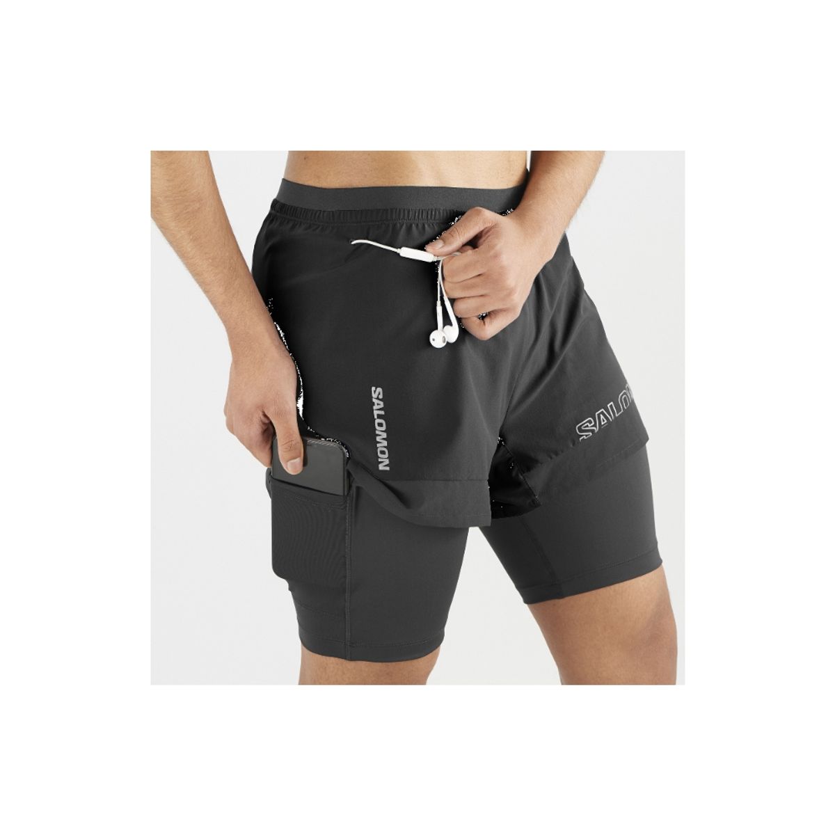 SALOMON - Short Hombre Cross 2in1 Negro Salomon