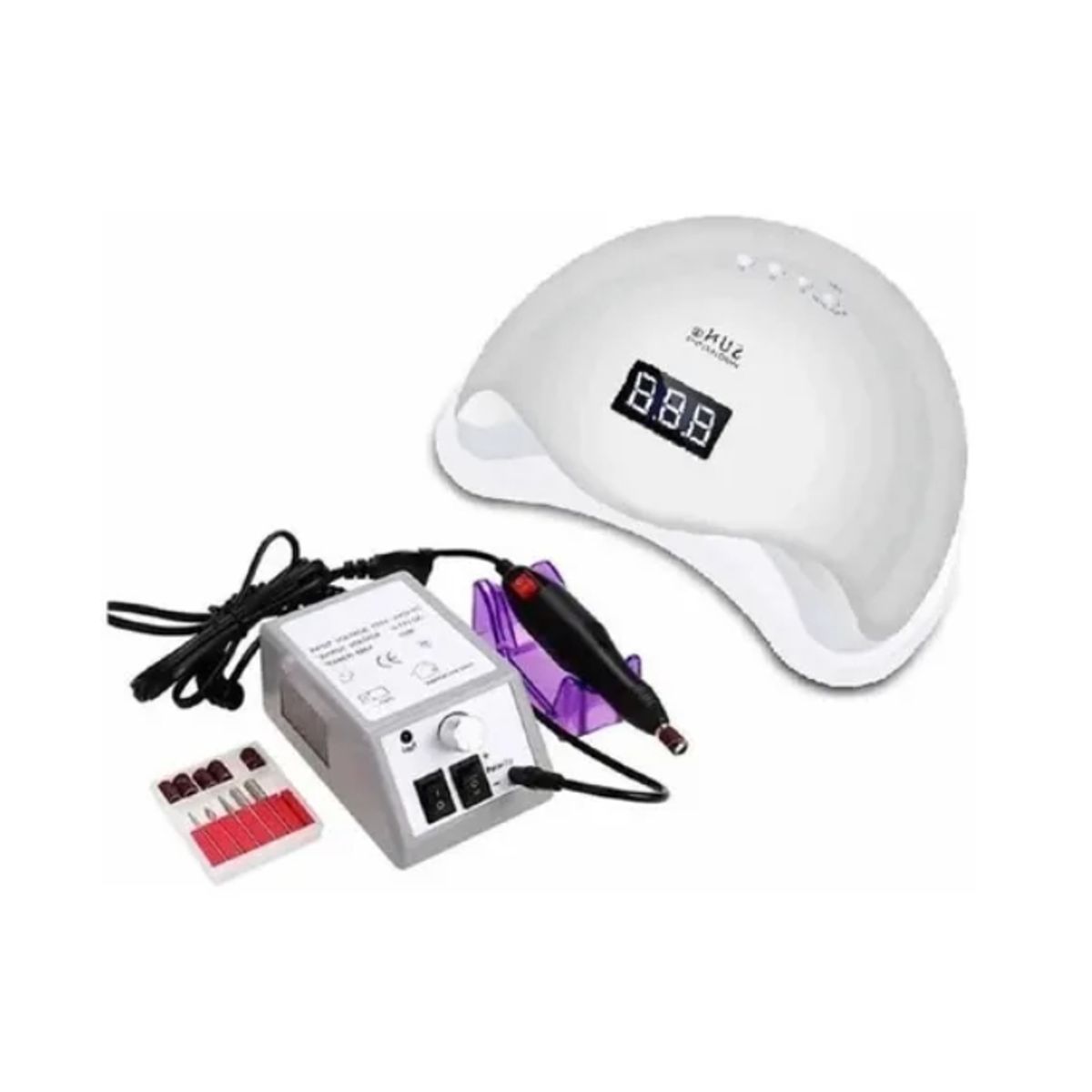 GENERICO - Lámpara Led Uv Sun5 48w + Maquina Torno De Uñas Manicure 2000