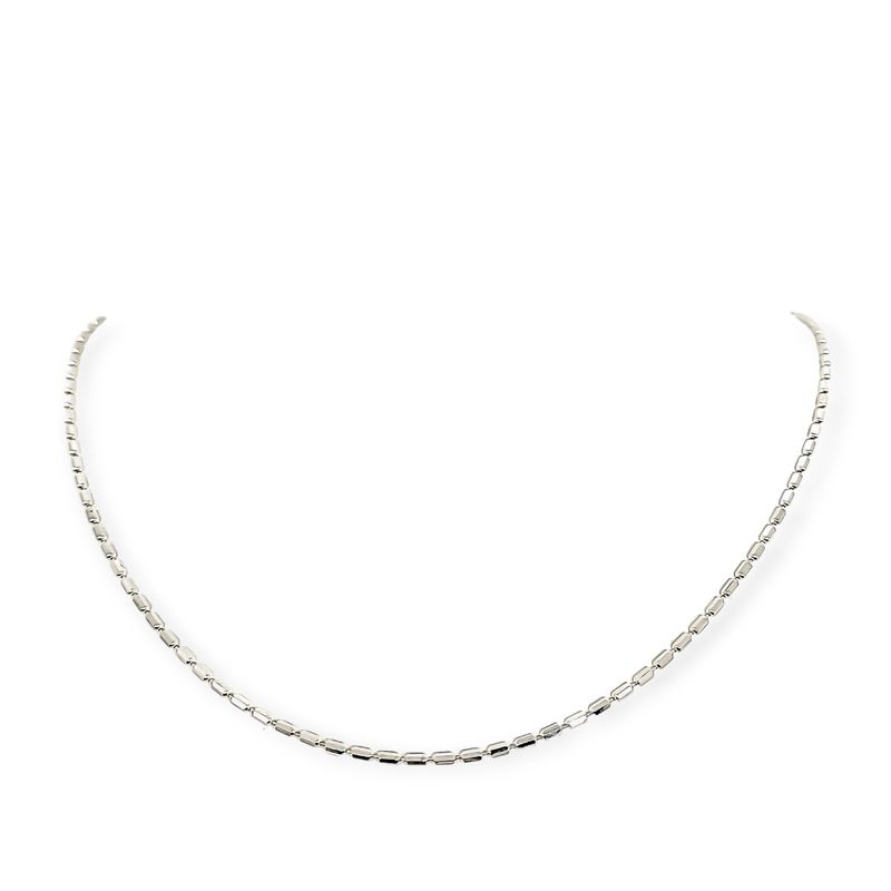 ANDREA COGGIOLA JOYAS - Cadena Tubito Facetado 60cm Plata Fina 925