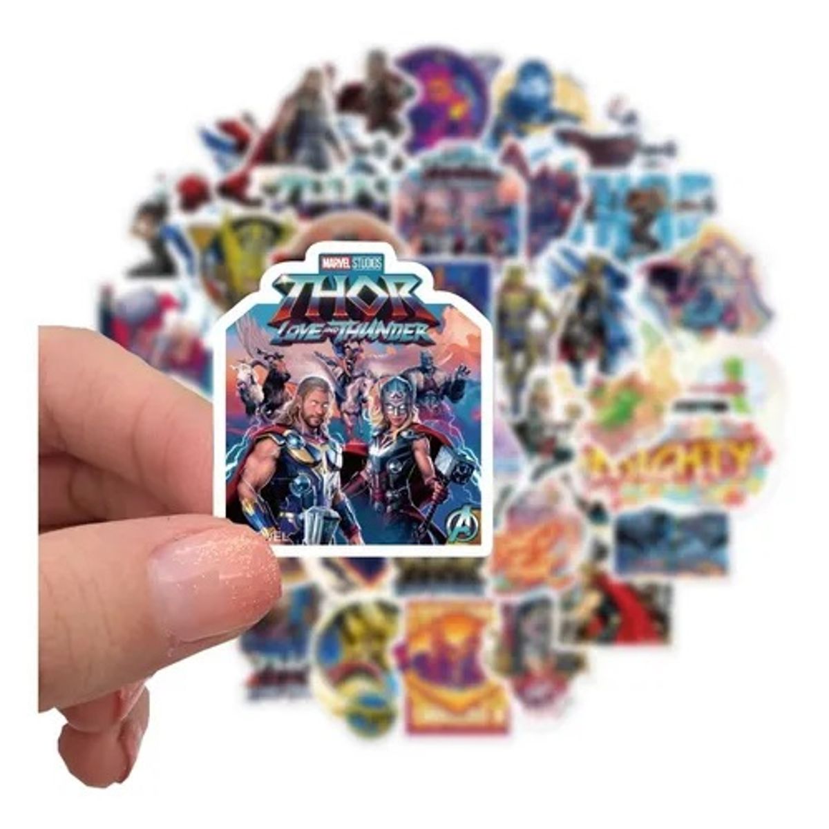 GARSIL - 50 Stickers Thor Amor y Trueno - Etiquetas Autoadhesivas