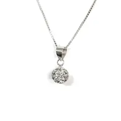 ANDREA COGGIOLA JOYAS - Collar Bola de Fuego Cristal Plata Fina 925