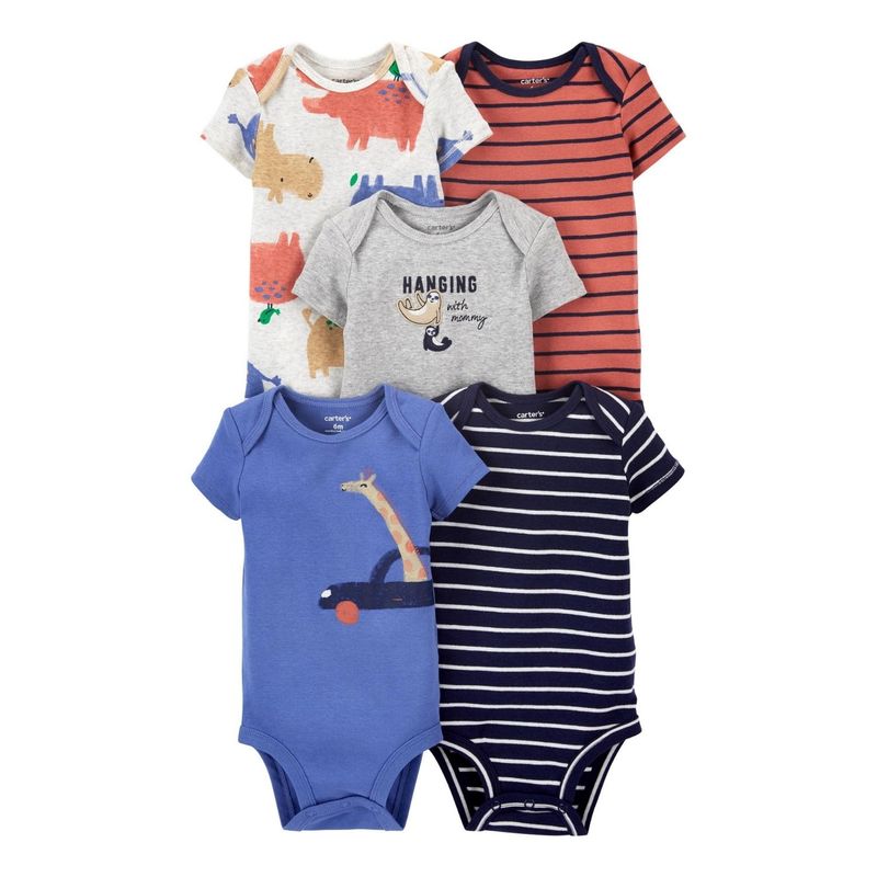 TEDMIMAK - Pack 5 Bodys Tedmimak  Manga Corta Jirafa 100% Algodón