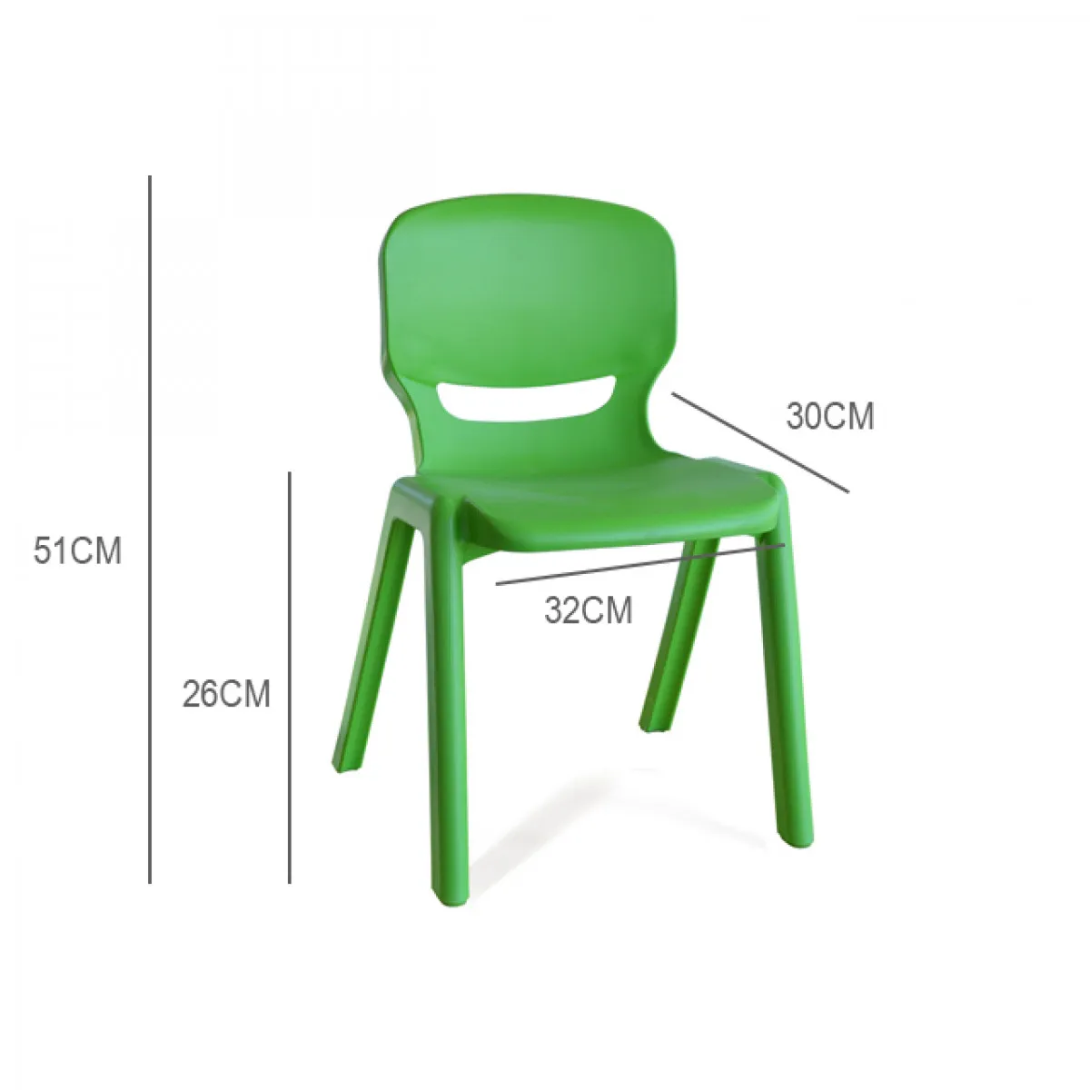 GENERICO - Silla Plastica Infantil 30x32x51cm Verde Bighouse Mimbral