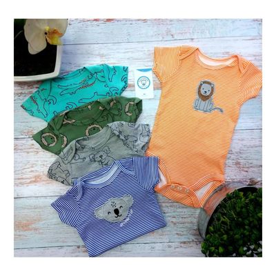 Imagen 2 del producto Pack 5 Bodys Manga Corta Animales De La Selva 100% Algodón