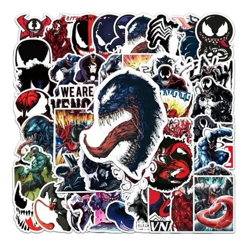 GARSIL - 50 Stickers de Venom - Etiquetas Autoadhesivas