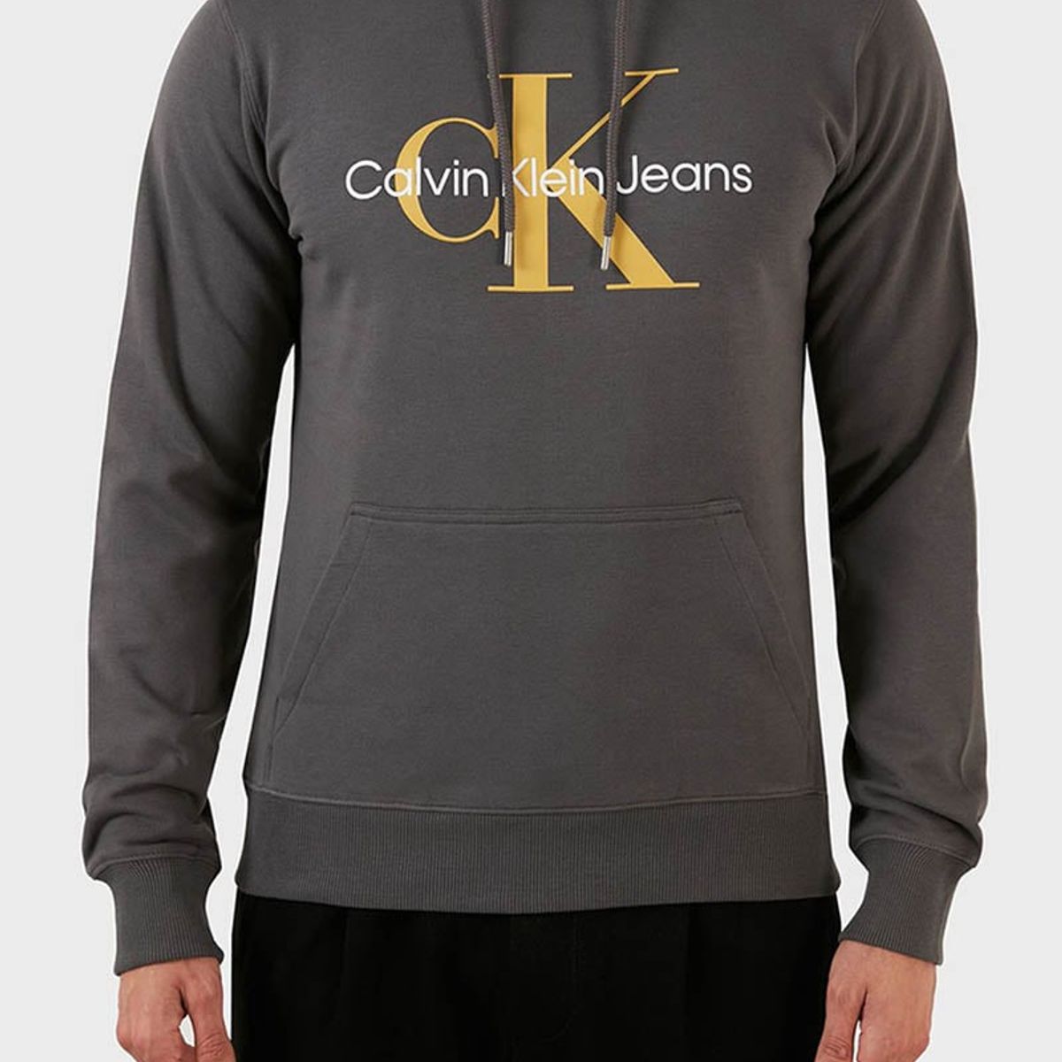 CALVIN KLEIN - Hoodie Seasonal Monogram Gris Calvin Klein