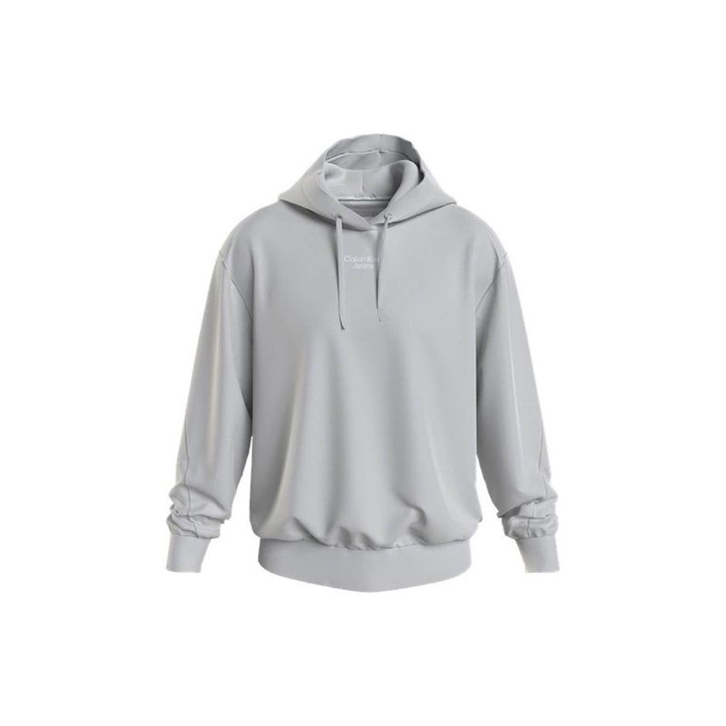 CALVIN KLEIN - Hoodie Stacked Logo Gris Calvin Klein