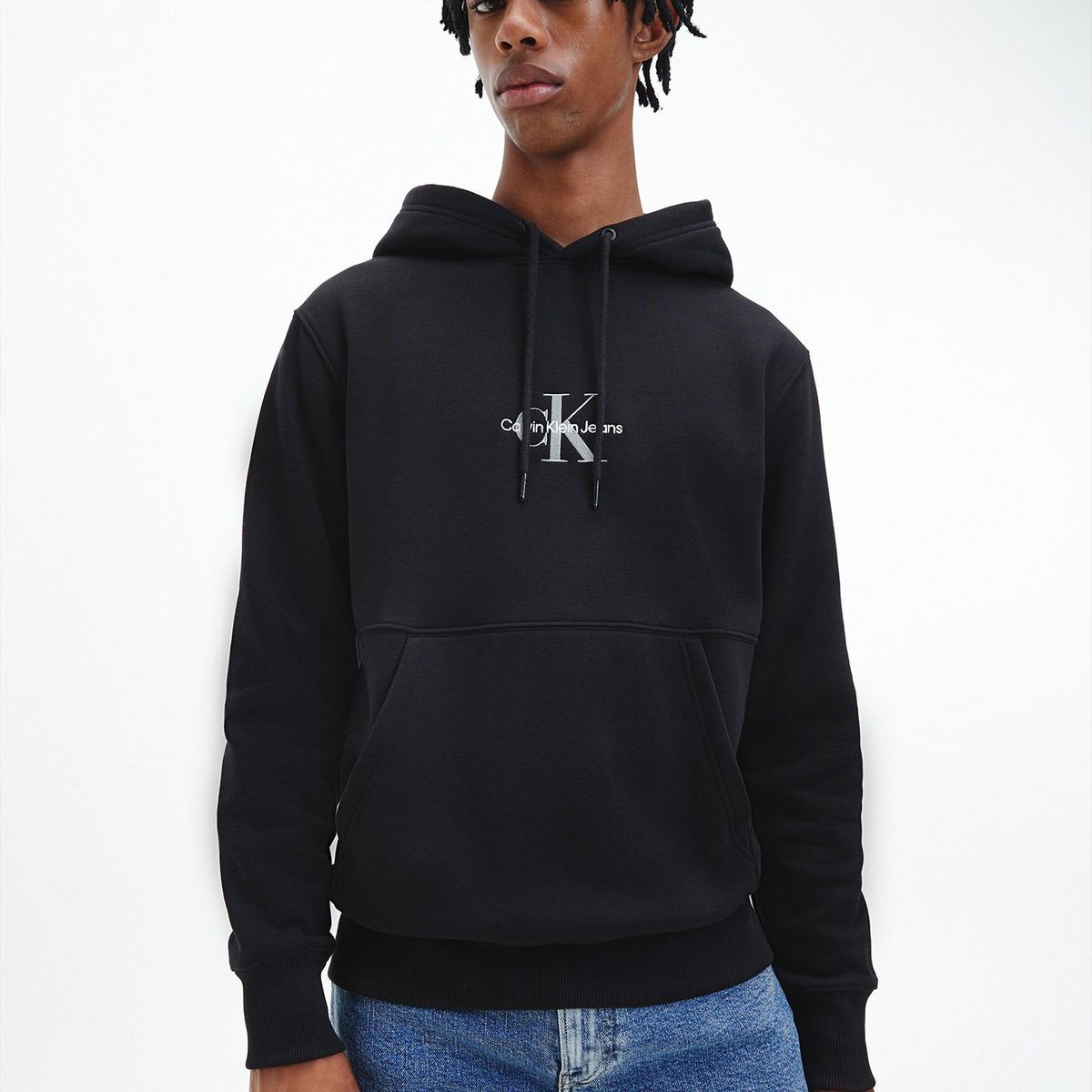 CALVIN KLEIN - Hoodie Monogram Logo Negro Calvin Klein