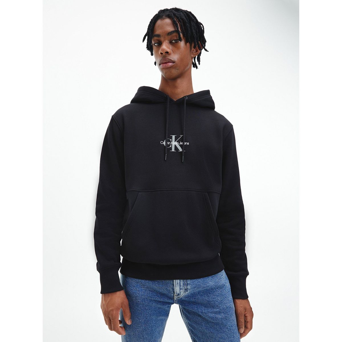 CALVIN KLEIN - Hoodie Monogram Logo Negro Calvin Klein