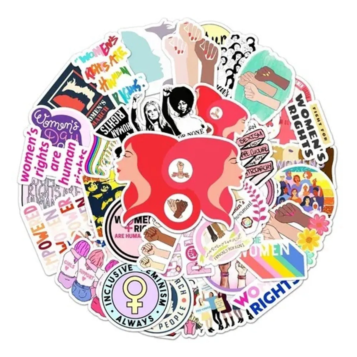 GARSIL - 50 Stickers de Feminismo - Etiquetas Autoadhesivas