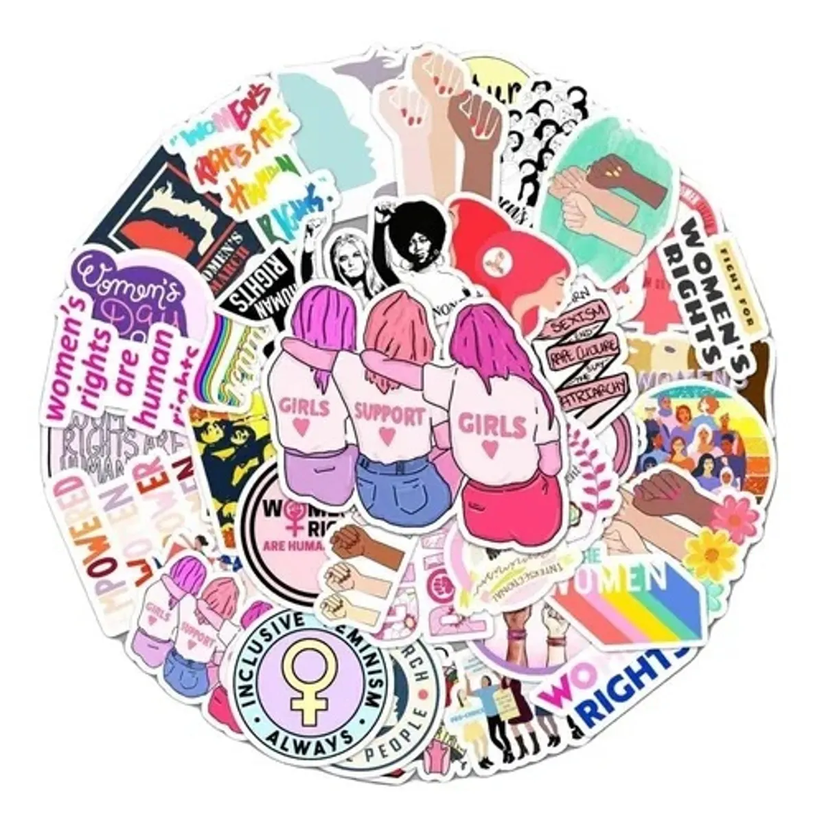 GARSIL - 50 Stickers de Feminismo - Etiquetas Autoadhesivas