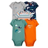 Pack 5 Bodys Manga Corta Mundo Marino 100% Algodón Surtido