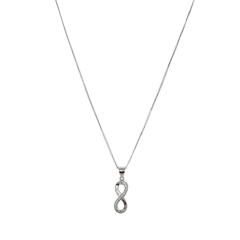 ANDREA COGGIOLA JOYAS - Collar Infinito Circón Grande Plata Fina 925