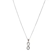 ANDREA COGGIOLA JOYAS - Collar Infinito Circón Grande Plata Fina 925