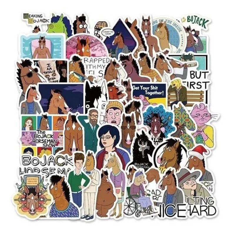 GARSIL - 50 Stickers de Bojack Horseman - Etiquetas Autoadhesivas