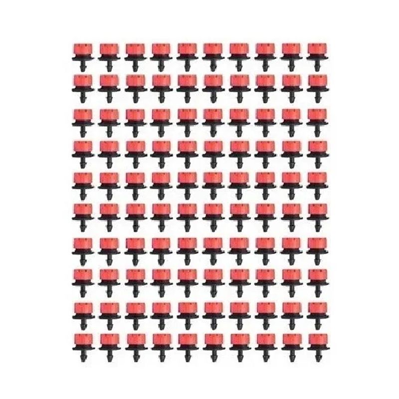 GENERICO - Pack 25 Goteros Regulables Ajustable 0-70 Lts/hora Rojo