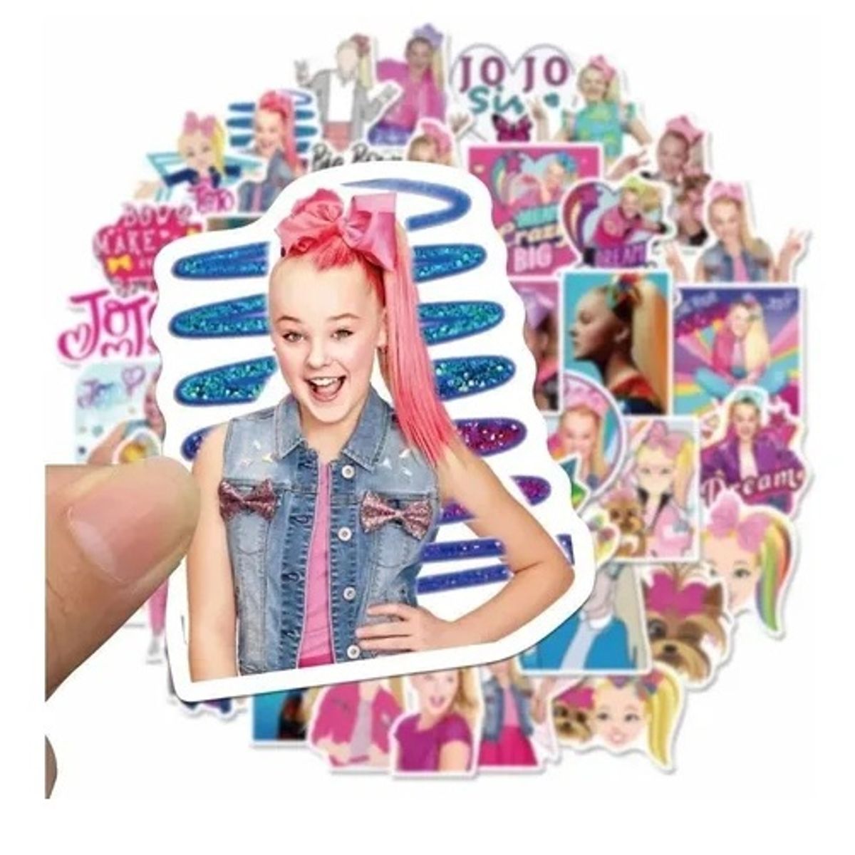 GARSIL - 50 Stickers de Jojo Siwa - Etiquetas Autoadhesivas