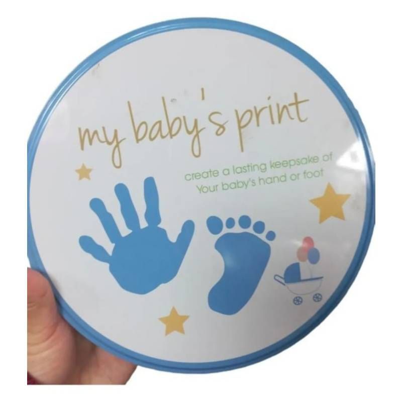 BEBE - Kit Para Estampar Huella De Bebé Mano Pie Celeste