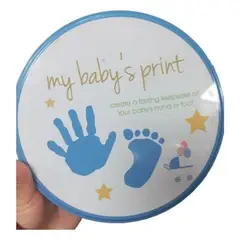 BEBE - Kit Para Estampar Huella De Bebé Mano Pie Celeste