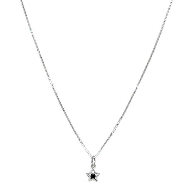 ANDREA COGGIOLA JOYAS - Collar Estrella Circón Negro Plata Fina 925