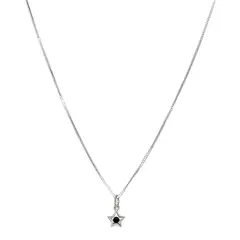 ANDREA COGGIOLA JOYAS - Collar Estrella Circón Negro Plata Fina 925