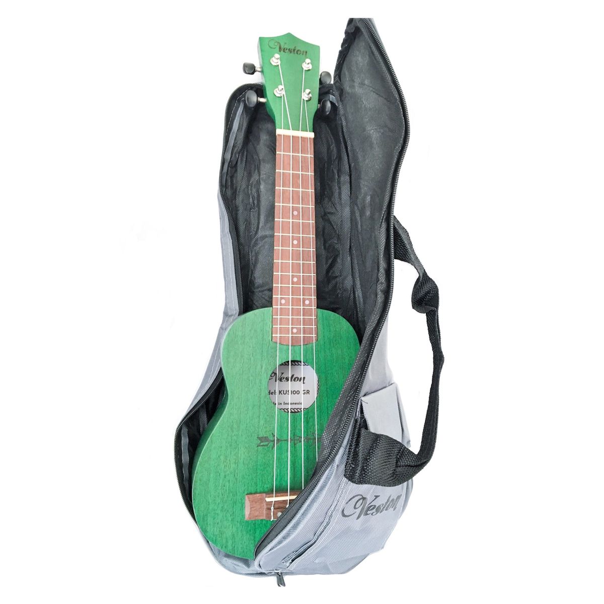 GENERICO - UKELELE VESTON VERDE SOPRANO KUS-100GR CON FUNDA ACOLCHADA
