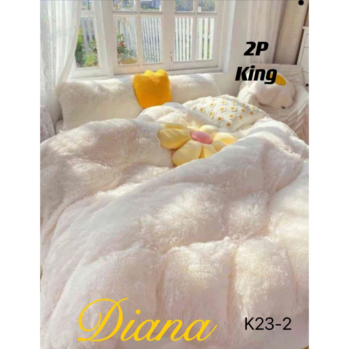 GENERICO - Cobertor de Invierno Peludo 2 plazas Blanco Invierno