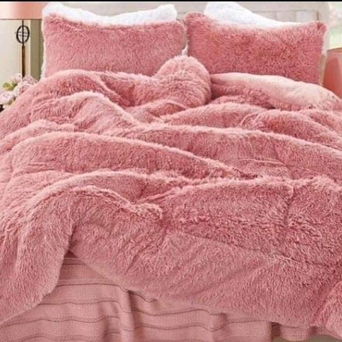 GENERICO - Cobertor de Invierno Peludo 2 plazas Palo Rosa