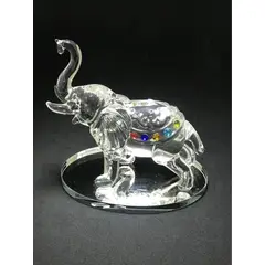 ARTE HOGAR - Decoración elefante de cristal con piedras.