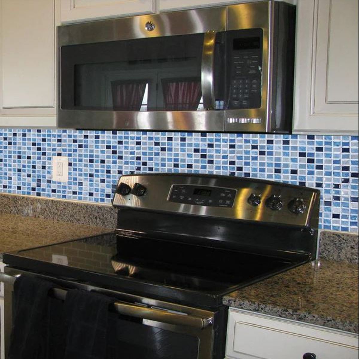 DEKOFIX - Mosaiko Autoadhesivo Cuadros Azules 1,2 mm