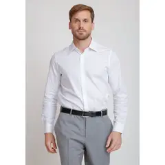 TRIAL - Camisa hombre Formal Slim Fit Classic B Algodón Blanco