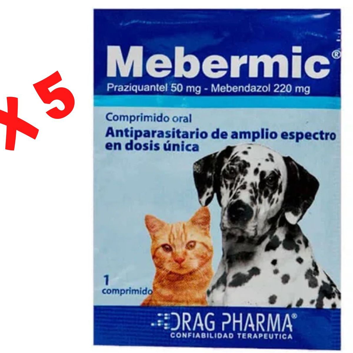 DRAG PHARMA - 5 Mebermic antiparasitario