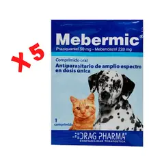 DRAG PHARMA - 5 Mebermic antiparasitario