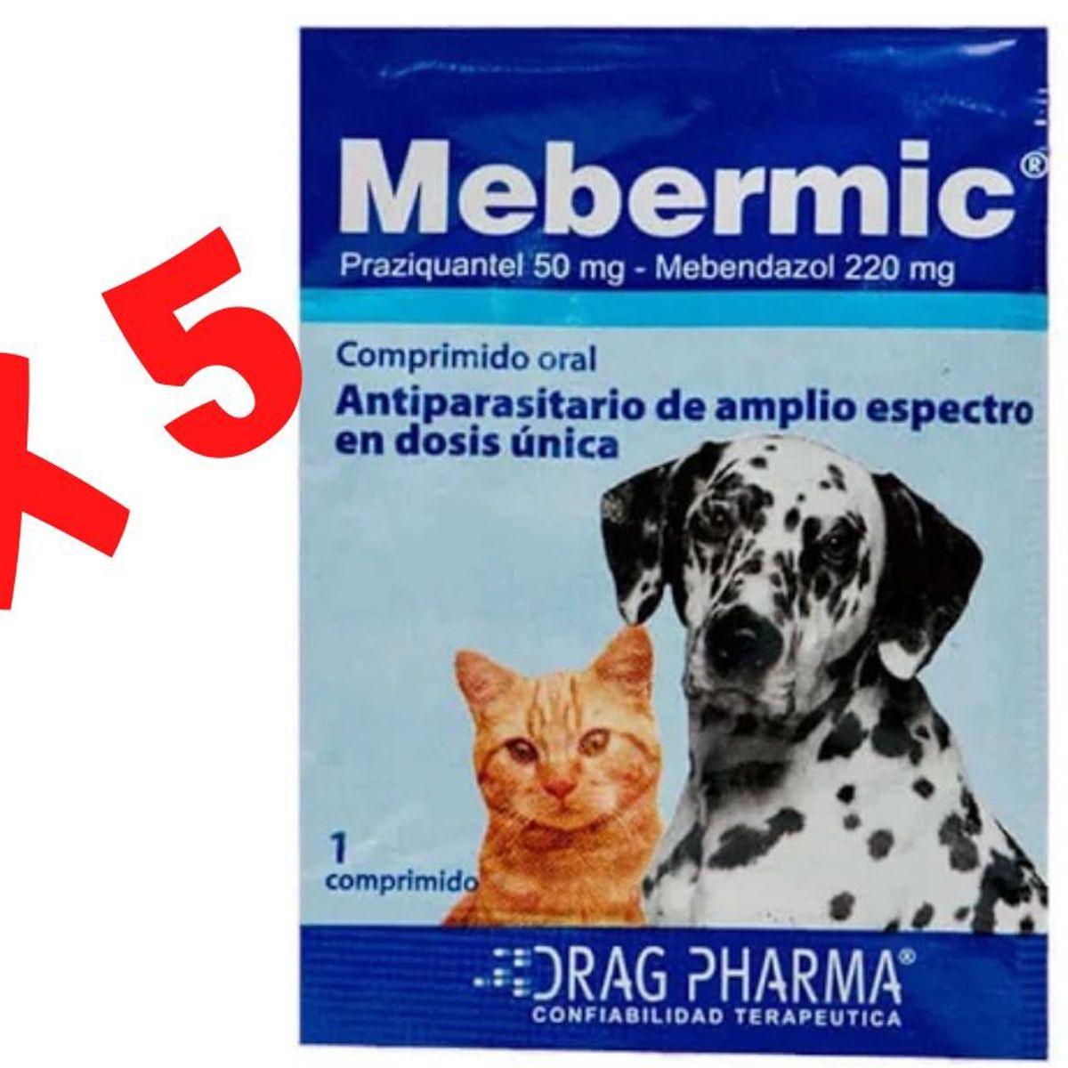 DRAG PHARMA - 5 Mebermic antiparasitario