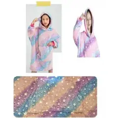 OEM - Manta Poleron Capucha Suéter Invierno Niña Felpa Mod Arcoiris