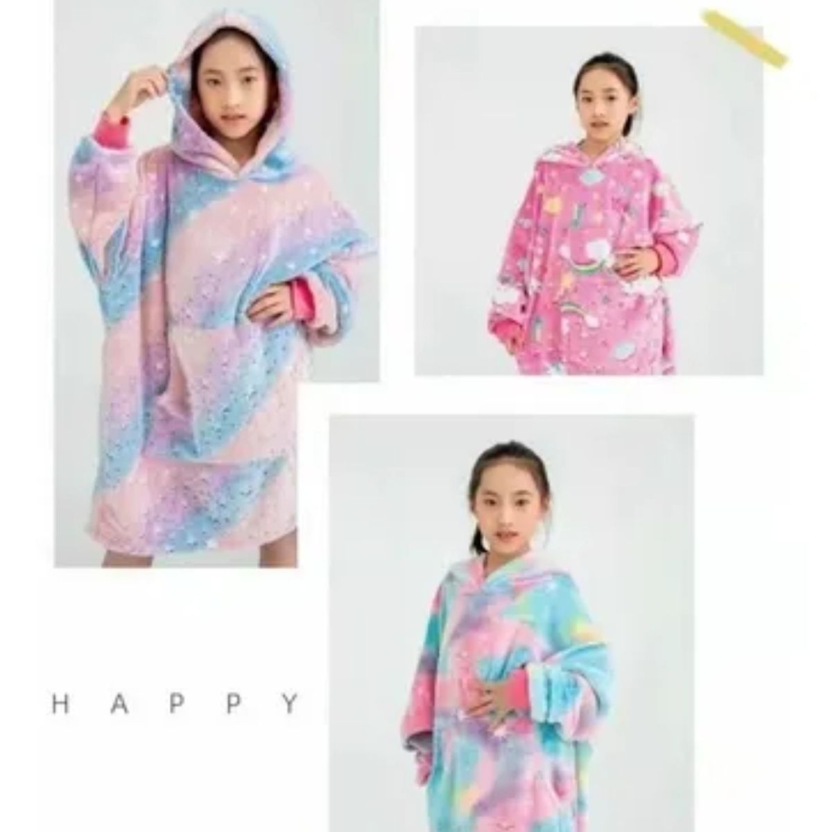 OEM - Manta Poleron Capucha Suéter Invierno Niña Felpa Mod Arcoiris