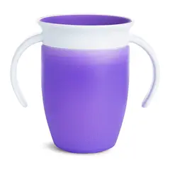 MUNCHKIN - Vaso Antiderrame Miracle 360° Con Asas 207ml - Morado