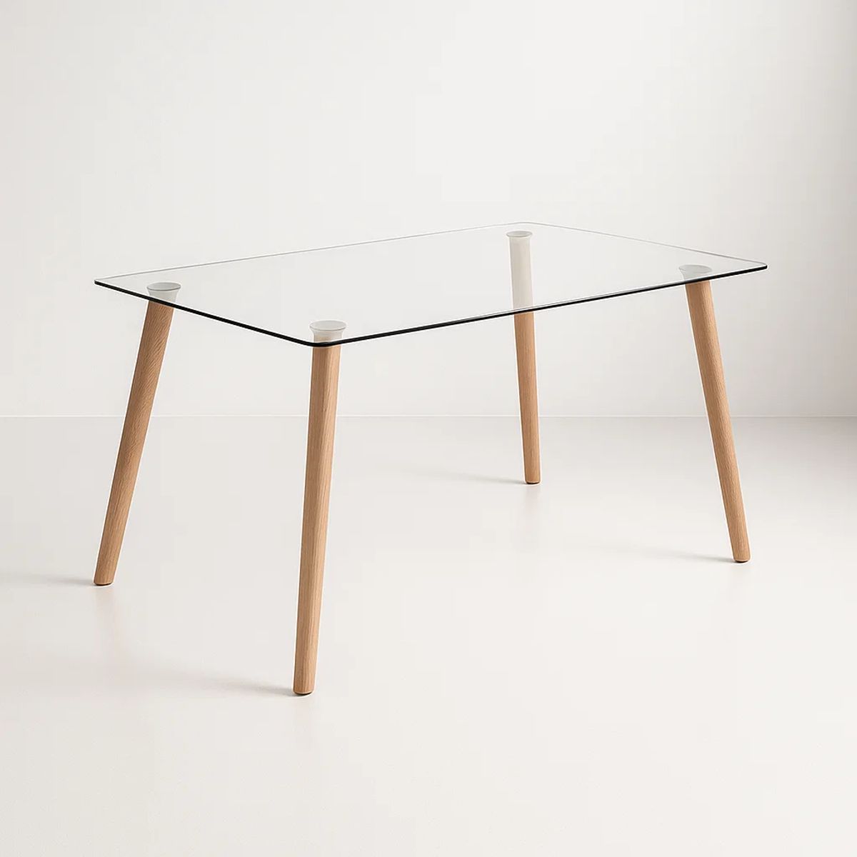 KLIK - Mesa de Comedor Vidrio Rectangular Nórdica 140x90 cm KLIK