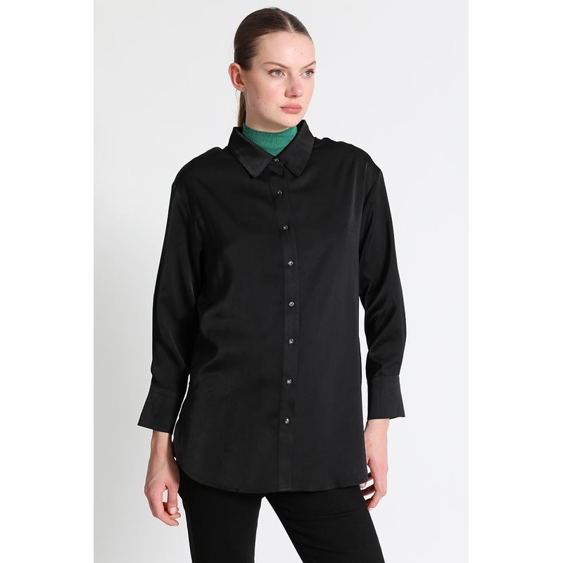 LIOLA - Blusa Camisera Básica Negro Liola