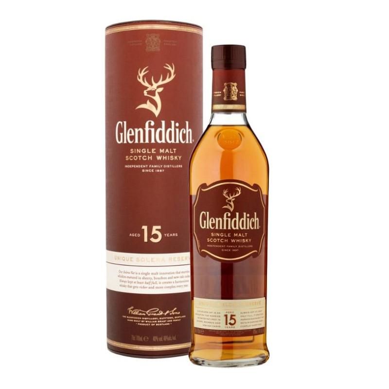 GLENFIDDICH - Whisky Glenfiddich 15 años, Single Malt - Dorado