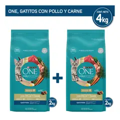 PURINA ONE - Pack Alimento seco para gato PURINA® ONE® Pollo y Carne 4kg