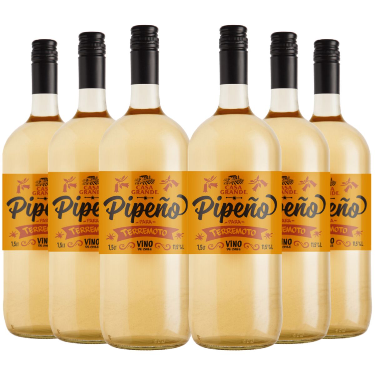 BBVINOS - 6 Vinos Pipeño Casa Grande (1500ml. 11.5%)