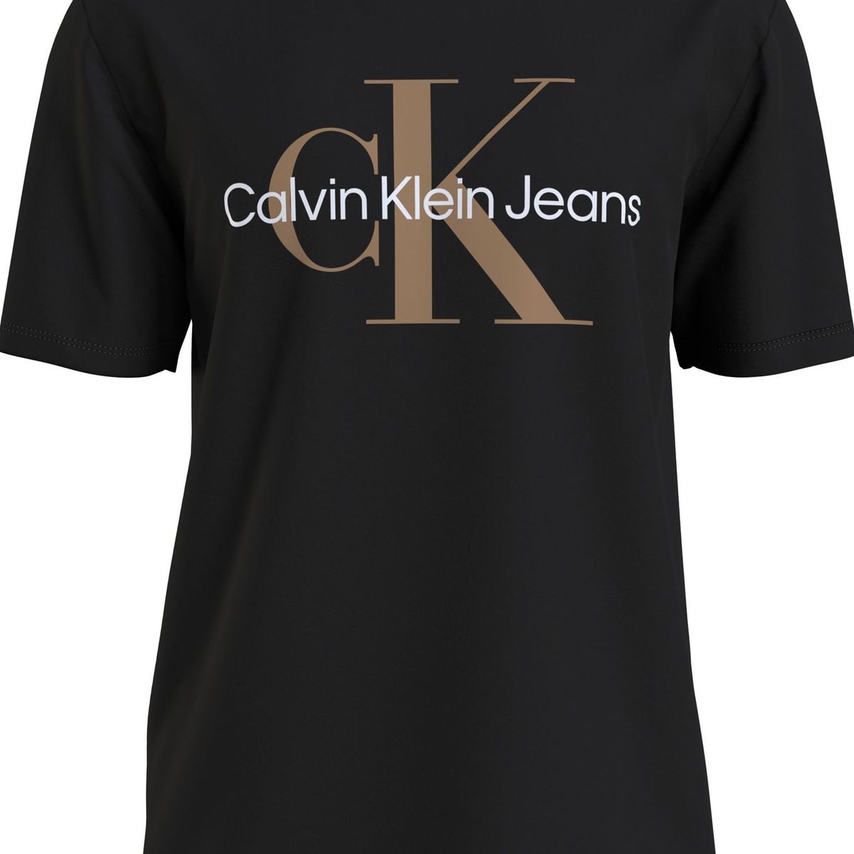 CALVIN KLEIN - Polera Seasonal Monogram Negro Calvin Klein