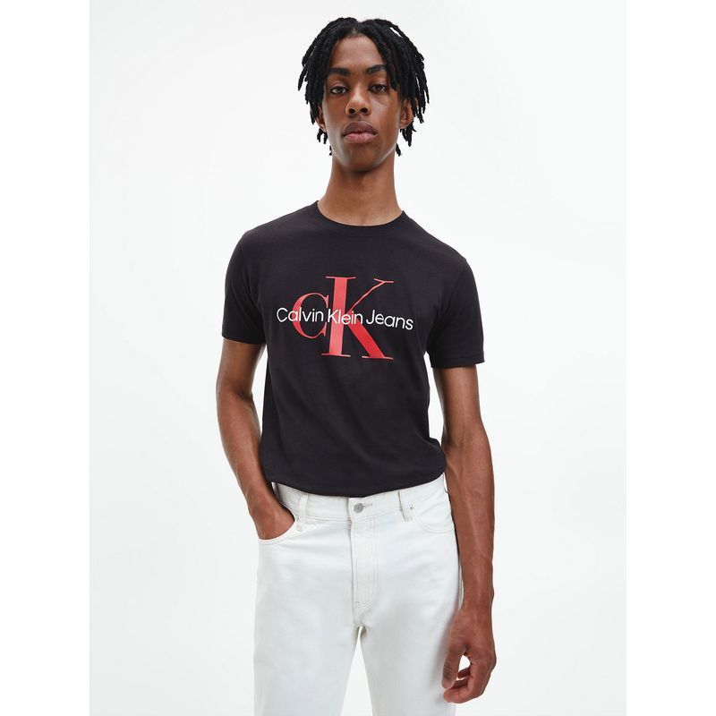 CALVIN KLEIN - Polera Seasonal Monogram Negro Calvin Klein