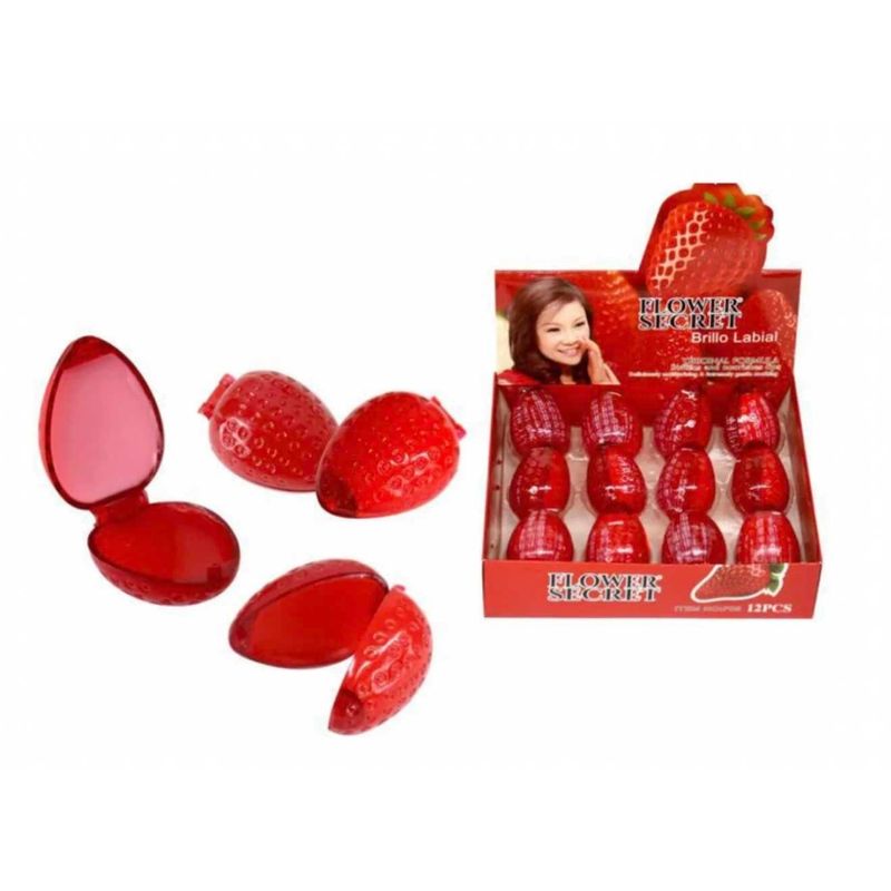 GENERICO - Pack X 12 Brillo Labial Frutilla Balsamo Labios